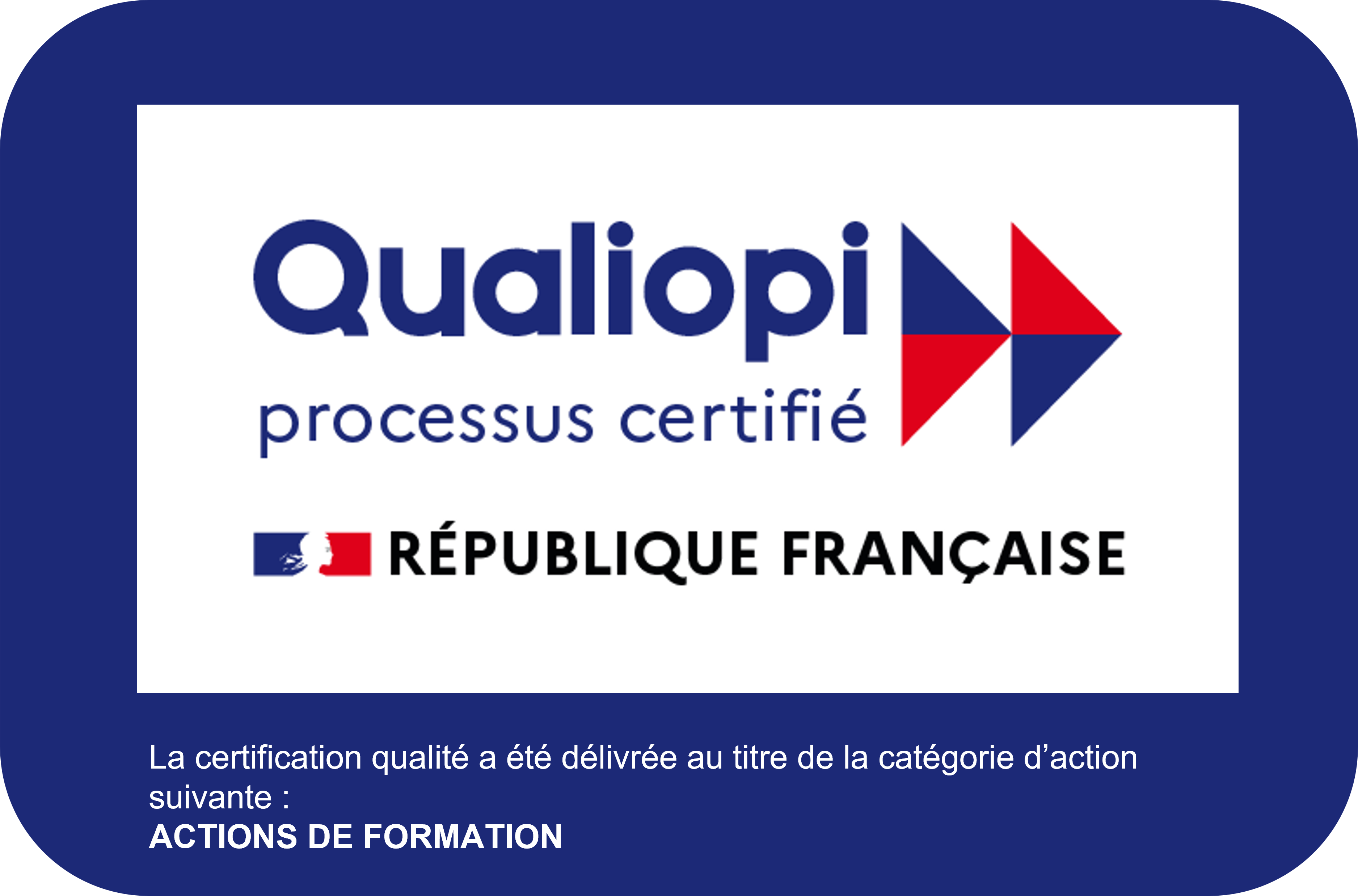 Certification Qualiopi — Processus certifié — actions de formation