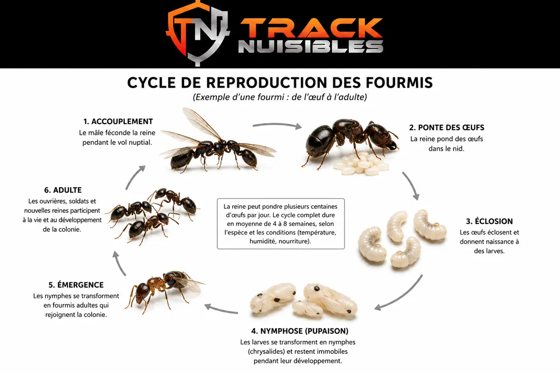 Colonie de fourmis autour du nid