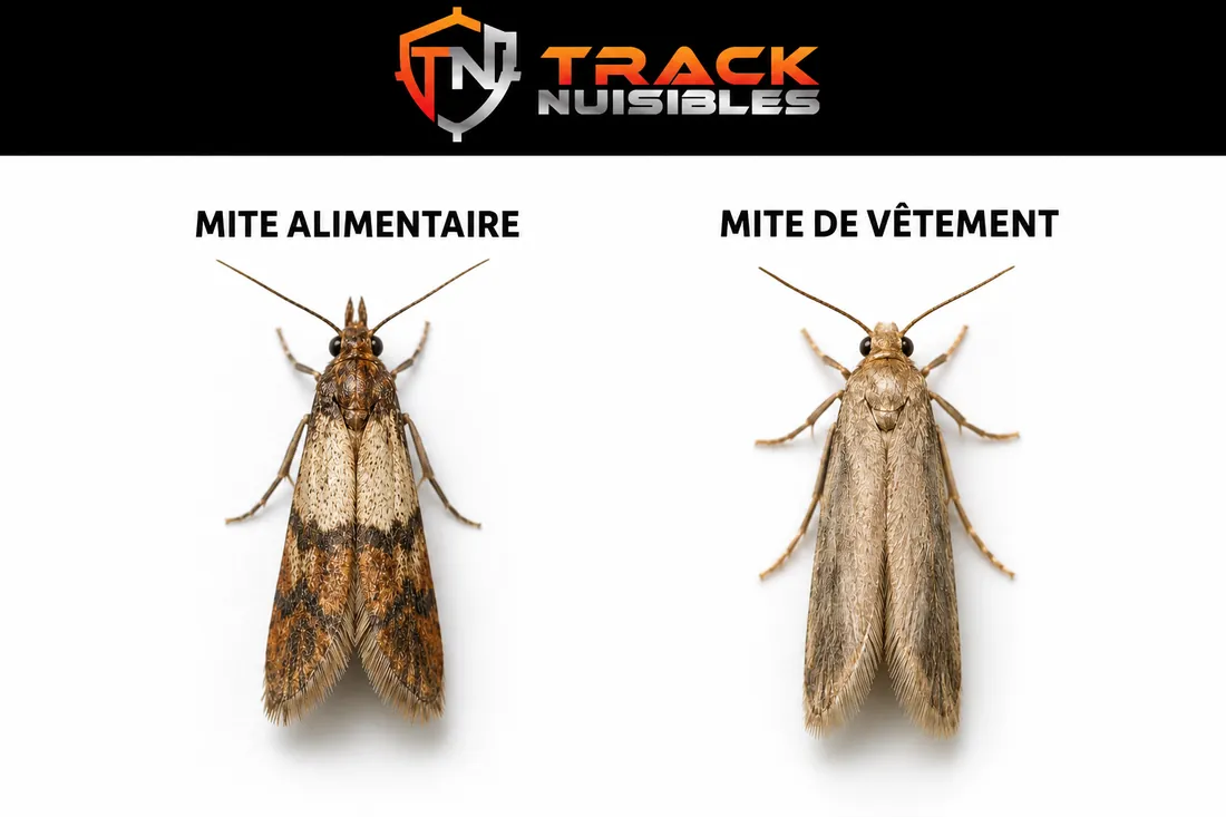 Mite alimentaire (Plodia interpunctella) sur un placard