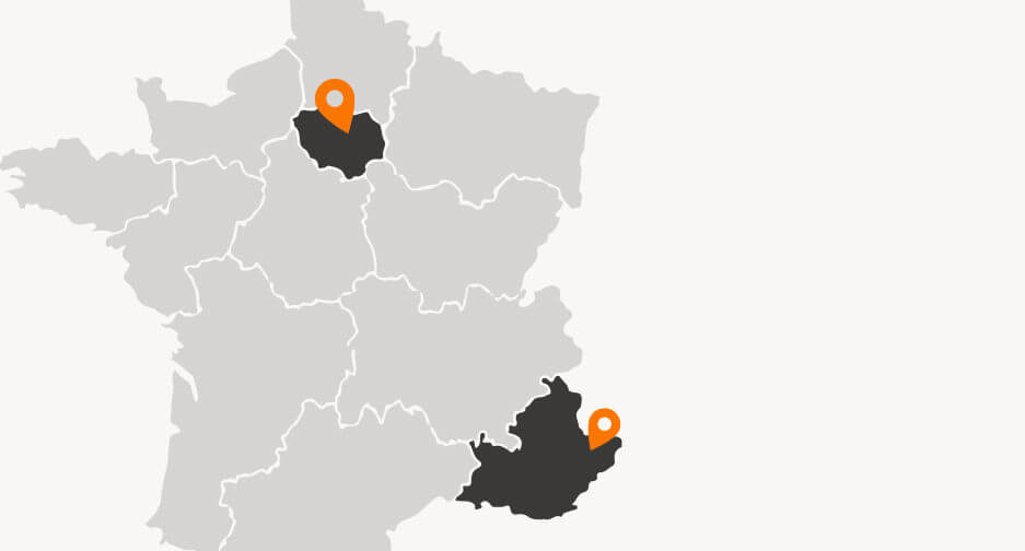 Carte de France des zones d'intervention de Track Nuisibles